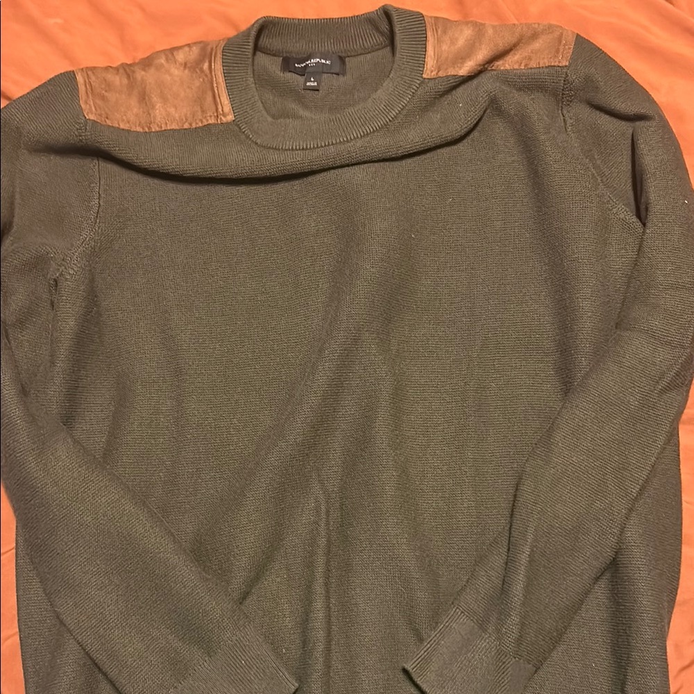 Banana Republic Green and Brown Crewneck Sweater
